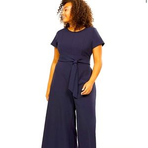 Red Lena Wide Leg Crop Jumpsuit